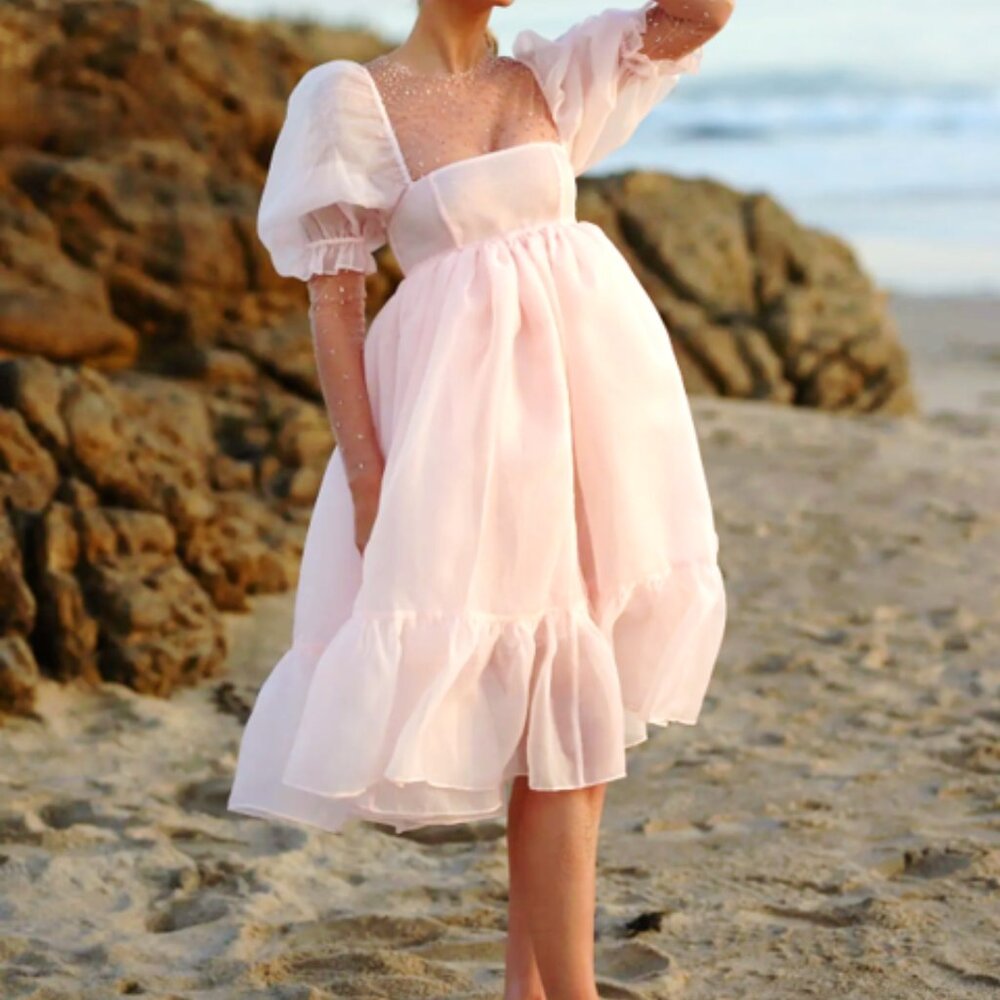 NWT!! Selkie The Peach Skin French Puff Dress